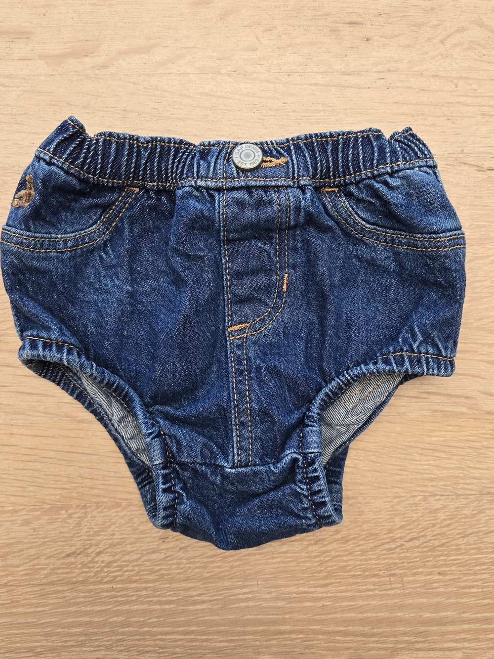 Baby Gap Classic Dark Blue Denim Diaper Cover Shorts 6-12M